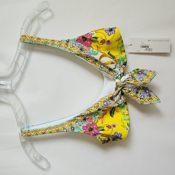 Camilla "Caterina Spritz" Tie-Front Bikini Top, Yellow Multi - Picture 3 of 5